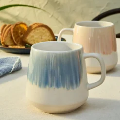 Karaca Okeanos 2 Piece Stoneware Mug Set, 400ml, Multi