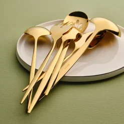 Karaca Orion 7-Piece Stainless Steel Serving Set, Shiny Gold