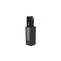Karaca Overcut 5 Piece Knife Block Set, Black