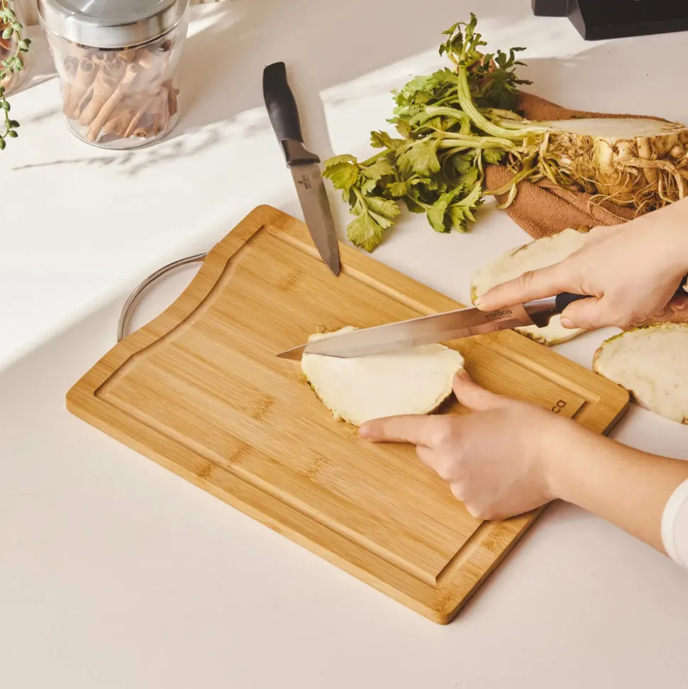 Karaca Owen Bamboo Rectangle Chopping Board, Small, Wood