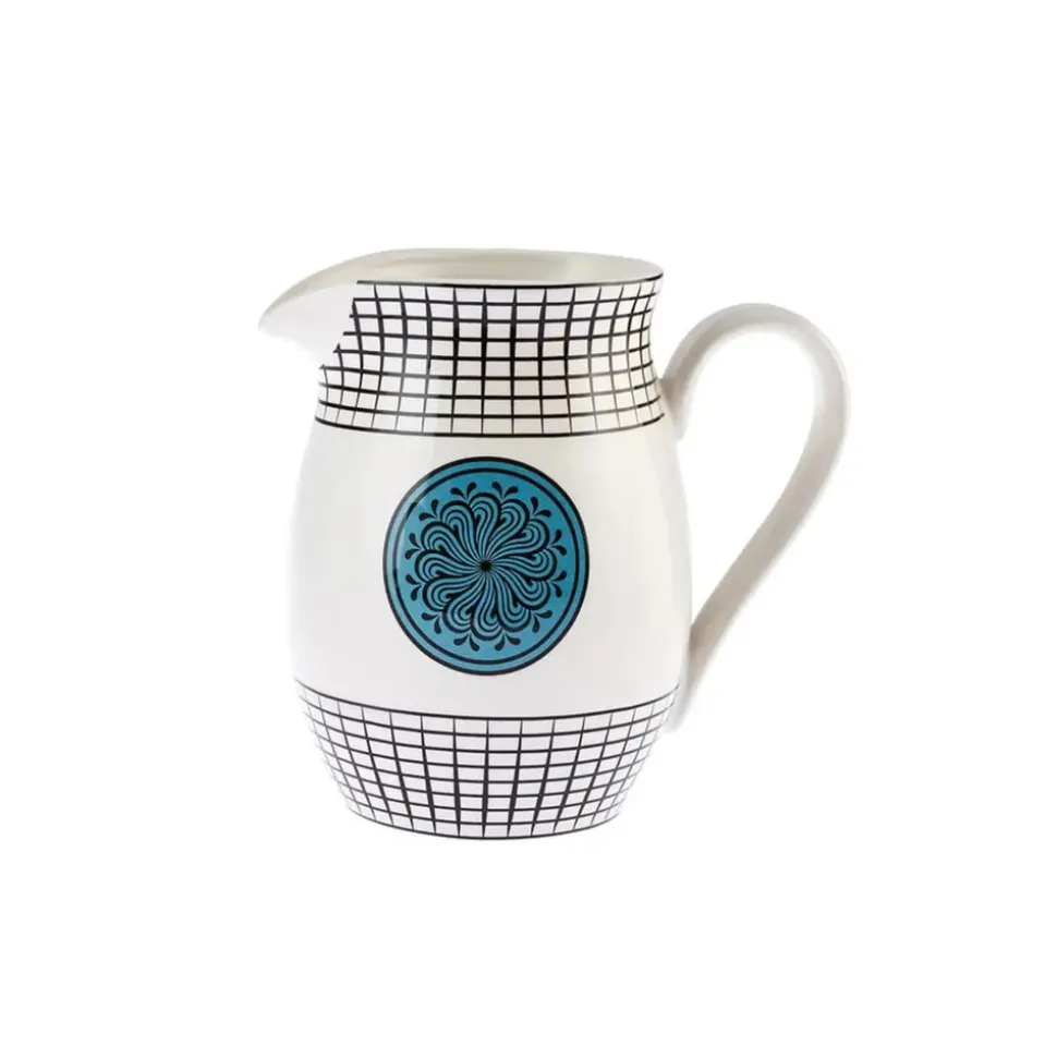 Karaca Paye Seljuk Collection Porcelain Pitcher, 1500ml, Blue Multi
