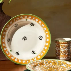 Karaca Paye Seljuk Collection Porcelain Pasta Bowl, 23cm, Yellow Multi