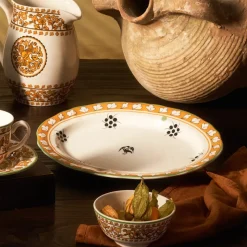 Karaca Paye Seljuk Collection Porcelain Serving Platter, 31cm, Yellow Multi