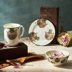 Karaca Paye Seljuk Collection Porcelain 2-Tier Cake Stand, 17cm, Green Multi