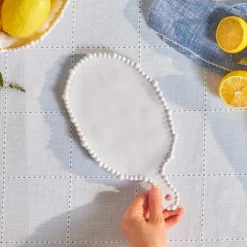 Karaca Perla Melamine Serving Platter , 28cm, White