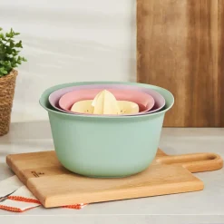 Karaca 4 Piece Multi Purpose Mixing Bowls, Colander and Citrus Squeezer Set, Multi