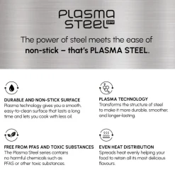 Karaca Plasma Steel 3Ply Non-Stick Sauce Pan, 18cm, Silver
