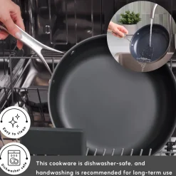 Karaca Plasma Steel 3Ply Non-Stick Induction Frying Pan, 28cm, Silver