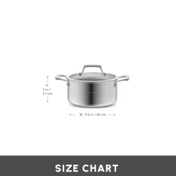 Karaca Plasma Steel 3Ply Non-Stick Induction Casserole, 24cm, Silver