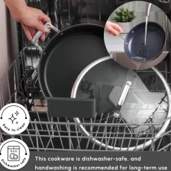 Karaca Plasma Steel 3Ply Non-Stick Induction Shallow Casserole, 30cm, Silver