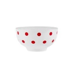 Karaca Polka Dot Porcelain Snack Bowl, 11cm, White Multi