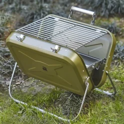 Karaca Portable Stainless Steel Charcoal Barbecue, 40cm, Green