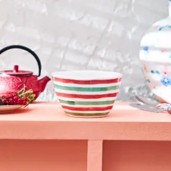 Karaca Primavera Stoneware Bowl, 13cm, Stripes