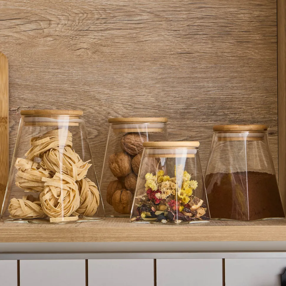 Karaca Prism 4-Piece Storage Container, Transparent