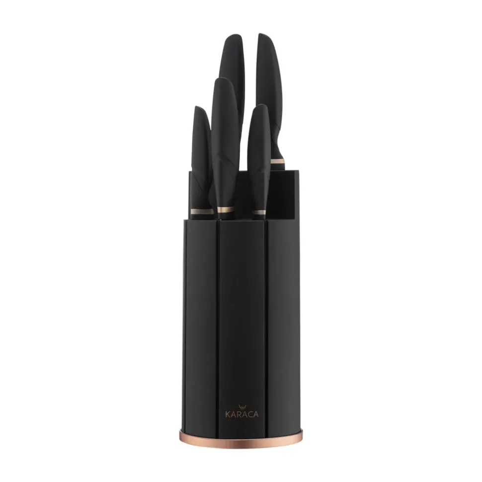 Karaca Proofcut 5-Piece Knife Block Set, Black