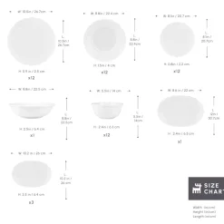 Karaca Rafaela 53-Piece Porcelain Dinner Set for 12 People, White