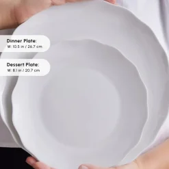 Karaca Rafaela 53-Piece Porcelain Dinner Set for 12 People, White