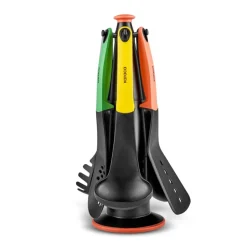 Karaca Rainbow 7-Piece Kitchen Utensil Set with Stand, Multi