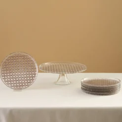 Karaca Rattan 7-Piece Serveware Set for 6 People, Gray