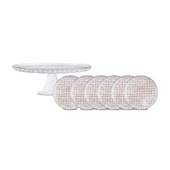 Karaca Rattan 7-Piece Serveware Set for 6 People, Gray