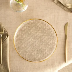 Karaca Rattan 7-Piece Serveware Set for 6 People, Gold