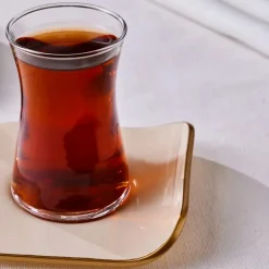 Karaca Retro 12-Piece Turkish Tea Set for 6 People, 165ml, Cream