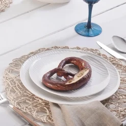 Karaca Ripple 12-Piece Porcelain Dinner Set for 4 People, White