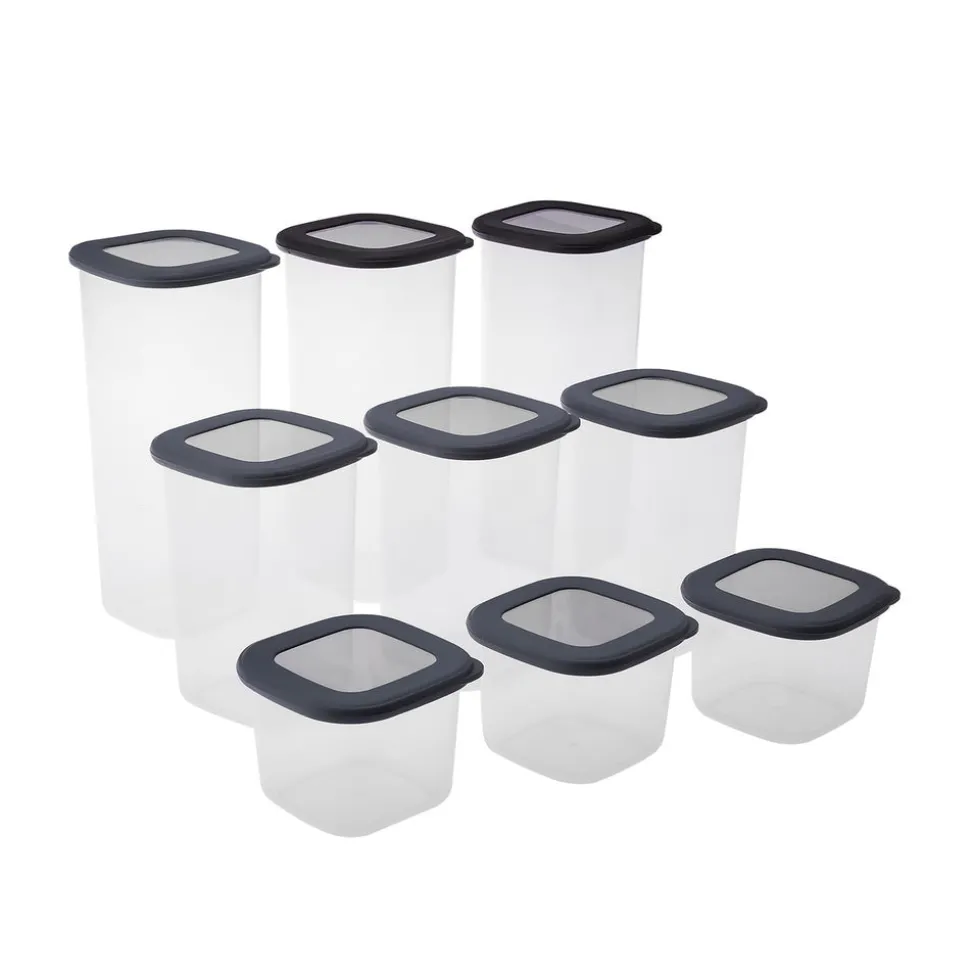 Karaca Rise 9-Piece Storage Container, Anthratice
