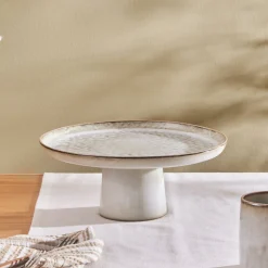 Karaca Rixton Ceramic Cake Stand, 30,5cm, Beige