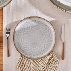 Karaca Rixton Ceramic Dinner Plate, 27cm, Beige