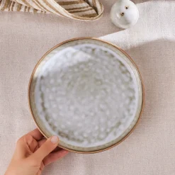 Karaca Rixton Ceramic Side Plate, 22cm, Beige