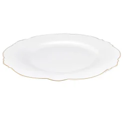 Karaca Romantic Porcelain Dinner Plate, 27cm, White Gold