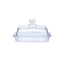 Karaca Rory Glass Butter Dish 17cm, Transparent