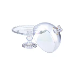 Karaca Rory Glass Cake Dome with Stand, 19cm, Transparent