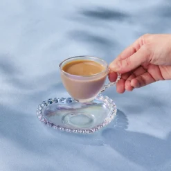 Karaca Rory Glass Espresso Turkish Coffee Cup, 80ml, Transparent