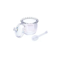 Karaca Rory Glass Honey Pot, 9cm, Transparent