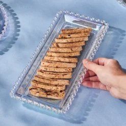 Karaca Rory Glass Serving Platter, 30cm, Transparent