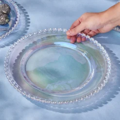 Karaca Rory Heart Glass Dinner Plate, 27cm, Transparent