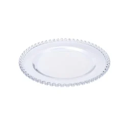 Karaca Rory Heart Glass Dinner Plate, 27cm, Transparent