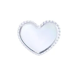 Karaca Rory Heart Glass Side Plate, 18cm, Transparent