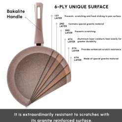 Karaca Rosegold Biogranite 12-Piece Induction Cookware Set, Rose Gold