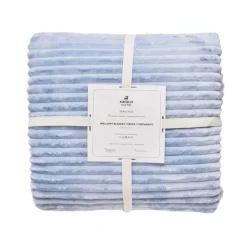 Karaca Ruby Stripe Wellsoft Blanket, Double, Blue