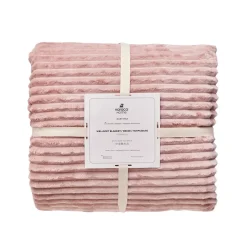 Karaca Ruby Stripe Wellsoft Blanket, Double, Pink
