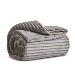 Karaca Ruby Stripe Wellsoft TV Blanket, 130x150cm, Grey