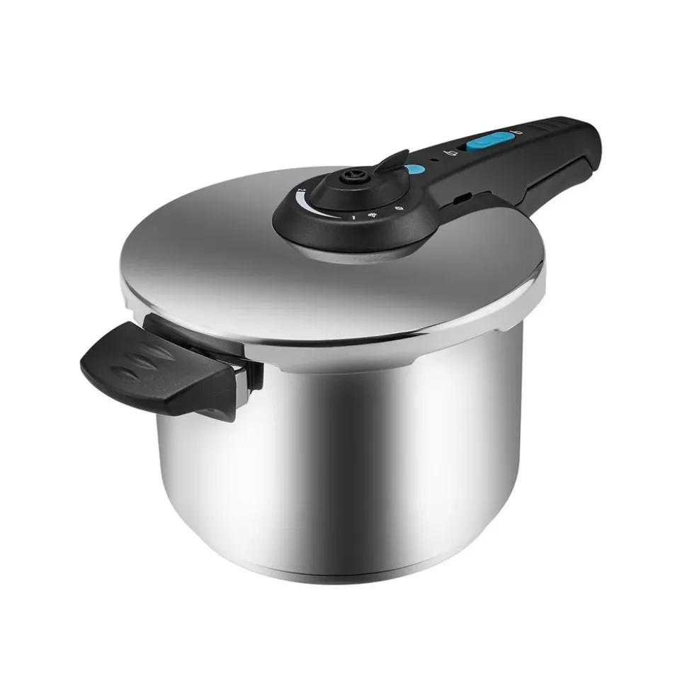 Karaca Saga 2-Piece Stainless Steel Induction Pressure Cooker Set, 4L+6L, Black