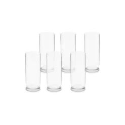 Karaca Saki 6-Piece Highball Glass Set, 195ml, Transparent