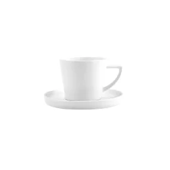 Karaca Salvare 12 Piece New Generation Bone Tea Cup and Saucer Set for 6 People, 260ml, White