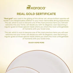Karaca Santo 18-Piece Bone China Dinner Set for 6 People, White Gold