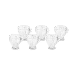 Karaca Seda 6-Piece Glass Tea Cup Set, 180ml, Transparent