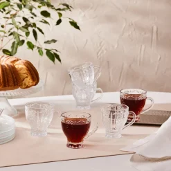 Karaca Seda 6-Piece Glass Tea Cup Set, 180ml, Transparent